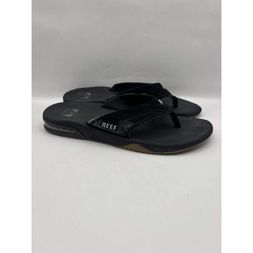 Reef Fanning Black Flip Flops With Bottle Opener Bottom Men Size 9